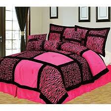 Empire Home Safari 8 Piece Hot Pink Queen Size Comforter Set On Sale Walmart Com In 2021 Pink And Black Bedding Comforter Sets Hot Pink Bedrooms
