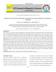 pdf modeling the peak expiratory flow rate of female bakers