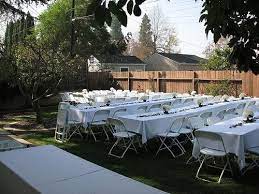 Small Backyard Wedding Ideas On A Budget Halfway Through Setting Up The Morning Of Th Small Backyard Wedding Wedding Backyard Reception Diy Backyard Wedding