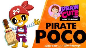 · penny · poco · polly · ricochet · shelly. How To Draw Pirate Poco Brawl Stars Super Easy Drawing Tutorial With A Coloring Page Youtube