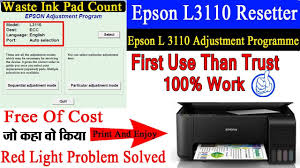 Epson L3110 L3150 Adjustment Program Free Download With Key Waste Ink Pad Count Reset करन क तर क Youtube