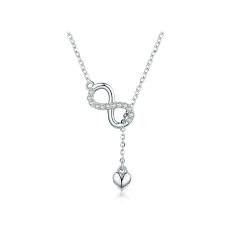 Retrouvez un large choix de colliers swarovski à petit prix sur notre site: Collier Pendentif Coeur Et Infini Orne De Cristal De Swarovski Blanc Et Argent 925 Colliers Blue Pearls