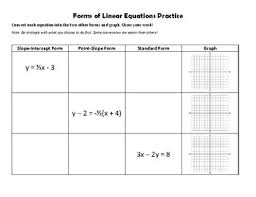 Worksheet will open in a new window. Forms Of Linear Equations Worksheets Teaching Resources Tpt