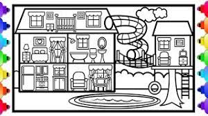 Hi guys, this is the new house drawing which i specially made for all my viewers who really liked the previous how to draw house video. How To Draw A House Slide And Tree House Visit Rainbowplayhouse Com Print And Color With Me Youtube