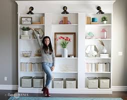 Walnut library wall with ladder. Ikea Billy Bookcase Library Hack Remington Avenue