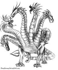 700x851 6 Headed Hydra By Moonscream On Deviantart Dragon Drawing Drawings Dragon Coloring Page