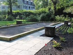 For this project, the frame was 34 feet by 6 feet. Pittsburgh Landscape Design Backyard Bocce Ball Court