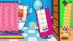 Oh No! Numberblocks 18 and 12 locked in the bathroom - Numberblocks fanmade  coloring story - YouTube