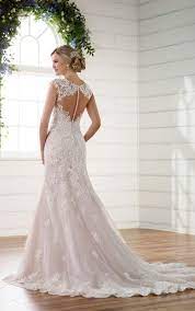 D2262 Lace Wedding Dress With Illusion Diamond Back By Essense Of Australia Find Thi Essense Of Australia Wedding Dresses A Line Wedding Dress Wedding Dresses