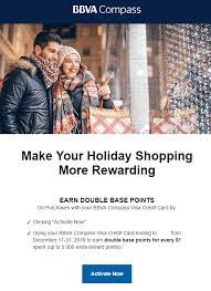 I went in a week ago to finally close my account after having my knees broken over a variety of charges: Expired Targeted Bbva Compass Visa Credit Card Earn Double Base Points For Every 1 Spent 12 17 12 31 5 000 Points Maximum Doctor Of Credit