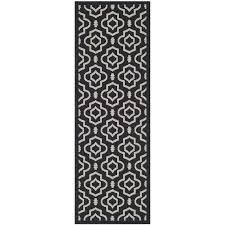 Black And Beige Runner Rug Pin On Stairs