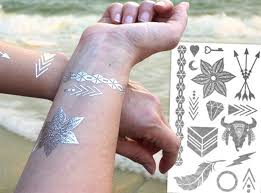 Duoskin devices enable users to control their mobile devices, display information, and store information on their skin while serving as a statement of personal style. Custom Metallic Temporary Tattoos Custom Printing Silver Gold Metallic Tattoo Tattoodesign Tattoo Metallic Tattoo Temporary Tattoos Temporary Tattoos
