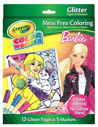 Free barbie coloring pages for girls. Color Wonder Glitter Paper Markers Barbie On Crayola Com Color Wonder Barbie Coloring Pages Barbie Coloring