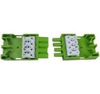 Push-Fit Lighting Connector, 4 Pin, 20A, 250V, IP20, Green