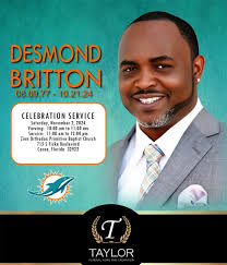 Our Condolences to the loved ones of Desmond Britton