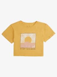 Roblox shirt roblox roblox free t shirt design t shirt png iphone wallpaper video aesthetic t shirts aesthetic desktop wallpaper gothic anime how to make tshirts. Roxy Girls 8 16 Stay Golden Cropped T Shirt Mineral Yellow Ykm0 In 2021 Aesthetic Shirts Shirt Print Design Aesthetic T Shirts