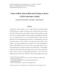 Laporan ekonomi iklim baru 2015. Pdf Value At Risk Market Risk And Trading Activity Capm Alternative Model