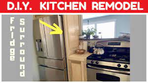 We show you how easy it is to make a custom fridge cabinet even if you have a tiny kitchen. Diy Kitchen Remodel Fridge Surround And Custom Countertops Part 5 Youtube