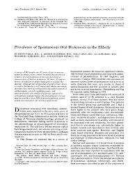 Prevalence of spontaneous oral dyskinesia in the elderly