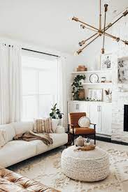 Hira Natural Ivory 30 Ottoman Boho Living Room Cozy Living Rooms Minimalist Living Room