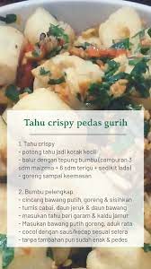 Resep Tahu Crispy Simpel Pedas Gurih Resep Tahu Makanan Tahu