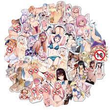 50Pcs Adult Anime Hentai Sexy Waifu Stickers Suncensored Decals for Laptop  Phone Luggage Cute Car Sticker Girls Toys