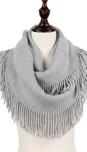 Shop for a thick knit two tone infinity scarf with fringe at maurices.com. Lurex Sparkle Fringe Knit Infinity Scarf Light Gray