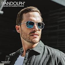 Randolph Sunglasses Engineering Gold 23K AGX Glass Af006 52 NEW :  Amazon.it: Moda