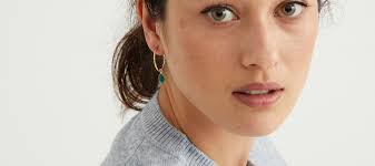 Maya Stone & Gold Plated Hoop Earrings