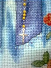 Modern cross stitch pattern is designed on 14 count aida. Cross Stitch Virgin Mary With Rosary Needlework And Textiles Metro Manila Philippines Patrick M