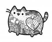 Pusheen the cat on the lawn coloring pages. Pusheen Coloring Pages To Print Pusheen Printable