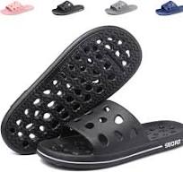 FINLEEO Shower Sandals with Drainage Holes - Quick Drying Bathroom & Gym  Slippers for Men and Women