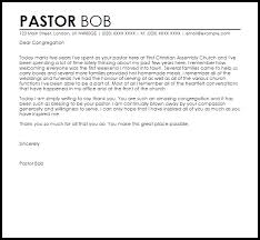 Pastor Appreciation Letter Example To Congregation Letter Samples Templates