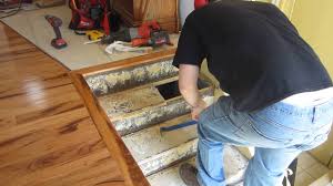 How big of a project is it to replace carpeted stairs with wood stair treads with risers? How To Replace Stair Treads In A Staircase Part 1 Youtube