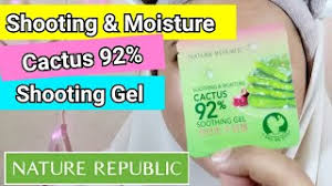 Yadah cactus soothing gel 3.7 fluid ounce, vegan soothing cooling moisturizing skin hair care, shaving gel for men, 95 percent of cactus extract. Review Nature Republic Cactus 92 Soothing Moisture Shooting Gel By Vapinka Makeup Youtube