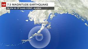 The maximum felt intensity was estimated at viii (heavily damaging) to ix (destructive) on the european macroseismic scale. Tsunami Recorded In Alaska After 7 5 Earthquake Accuweather