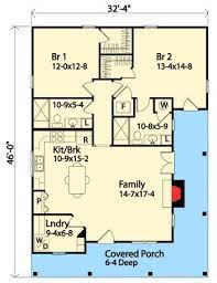 Plan 22121sl Two Bedroom Bungalow Cottage Style House Plans Small House Floor Plans Small House Plans