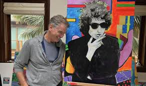 This is my first painting, painted one dark night up in the hollywood hills. Brosnan S Brush With Art Critics Celebrity News Showbiz Tv Express Co Uk