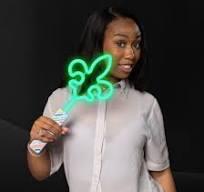 Light up Neon Fleur De Lis Wand