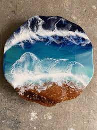 Ocean Lazy Susan Gold Leaf Diy Resin Art Resin Art Epoxy Resin Art