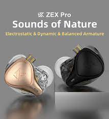 KZ ZEX Pro электростатические + динамические + сбалансированные наушники  Noice шумоподавление спортивная игра съемный кабель в ухо HIFI гарнитура KZ  EDX ZAS | AliExpress