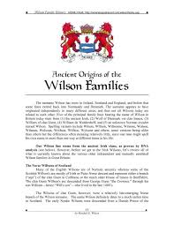 There are no profiles currently listed for artists from denmark with surnames beginning with o. Chapter 1 Ancient Origins Of The Wilson Families