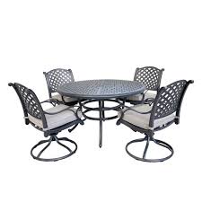 Browse our store for the largest selection of chromcraft dinette sets. Silver Outdoor 5 Piece Dining Set With Four Swivel Chairs American Home Furniture And Mattress Albuquerque Santa Fe Farmington Nm