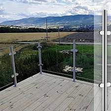 Glass panel railings do it all, with absolutely no compromise on safety. Amazon Com Nopteg 43 Glass Railing Hardware Mid Post 304 Stainless Steel Railing Post Glass Clamp Post Glass Panels Deck Railing System Glass Stair Railing System Cannot Add Handrail Version Home Kitchen