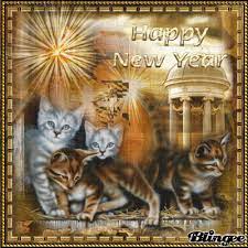 Happy New Year Kittens In 2021 Happy New Year Pictures Cat Art Illustration Happy New