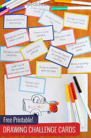 Free Printable Drawing Challenge Cards Picklebums Fun Drawing Games Drawing Challenge Card Challenges