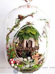 Gn01 Jungle Sorciere Bricolage Boule De Verre Jouets Maisons De Poupees En Bois Miniature Assembla Terrarium Feerique Jardinage De Fee Maison De Poupee En Bois
