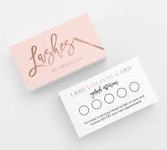 Rose Gold Pink Lash Loyalty Card Design 500 Printed Business Etsy Beauty Business Cards Salon Business Cards Business Card Design
