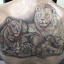 19 Cute Family Tattoos For Back In 2021 Family Tattoos Lion Family Lion Tattoo