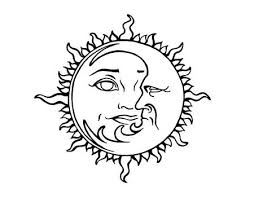 Pin By Andrea On Crafty Sun And Moon Drawings Moon Sun Tattoo Moon Coloring Pages